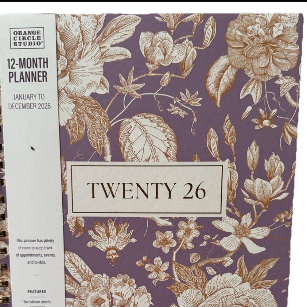 Orange Circle Studio Planner 2026 12 month Monthly Planner 10x8” Floral